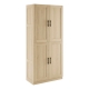 Design Square Caddo 4-Doors Split Tall Cupboard 6-Tier Storage Cabinet Oak