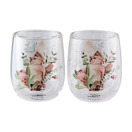 Alex Liddy Posy Set of 2 Double Wall Glass Mugs 250ml