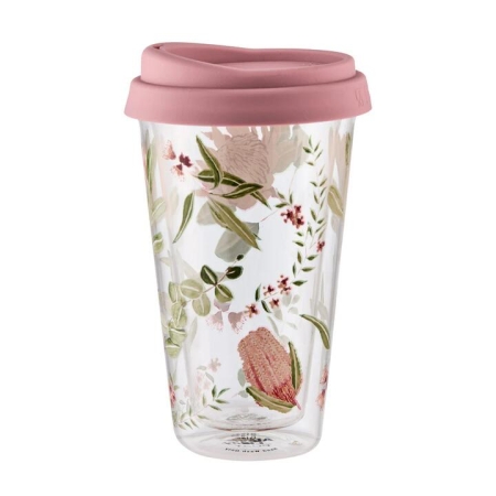 Alex Liddy Posy Double Walled Glass Travel Mug 350ml
