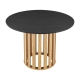 Design Square Ximena Round Wooden Kitchen Dining Table 110cm Oak/Black