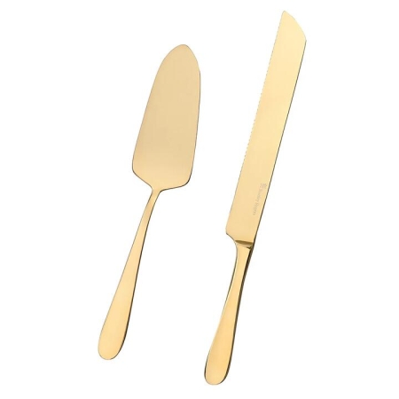 Stanley Rogers Albany Gold 2 Piece Cake Knife & Server Set