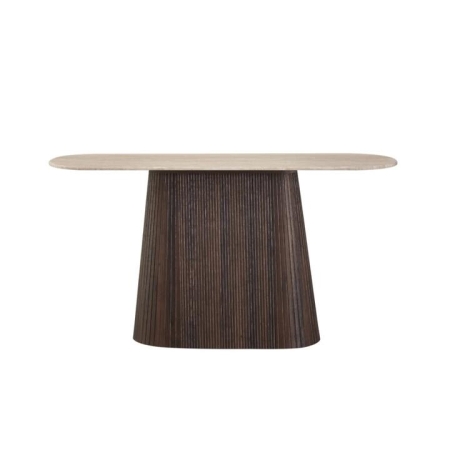 Raimon Furniture Louie Artificial Marble Wooden Laminated Hallway Console Hall Table Travertine