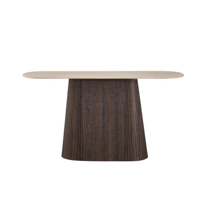 Raimon Furniture Louie Artificial Marble Wooden Laminated Hallway Console Hall Table Travertine