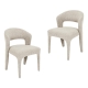 Raimon Furniture Set Of 2 Silas All-Cover Mohair Fabric Kitchen Dining Chair Wheat