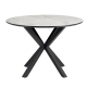 Raimon Furniture Nevya Wooden Laminated Round Kitchen Dining Table Marble Effect 110cm Grey Cloud