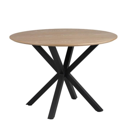 Raimon Furniture Nevya Wooden Oak Veneer Round Kitchen Dining Table 110cm Natural Ash