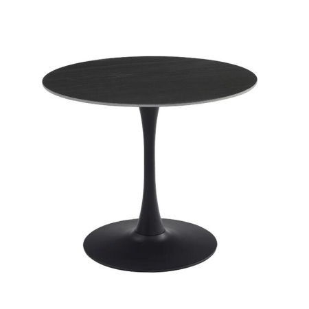 Raimon Furniture Mignon Modern Medium Round Look Ceramic Kitchen Dining Table 90cm Black Sand