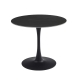 Raimon Furniture Mignon Modern Medium Round Look Ceramic Kitchen Dining Table 90cm Black Sand