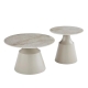 Raimon Furniture Lindie Ceramic Top Metal Base Round Nesting Coffee Tea Table Set Rocky