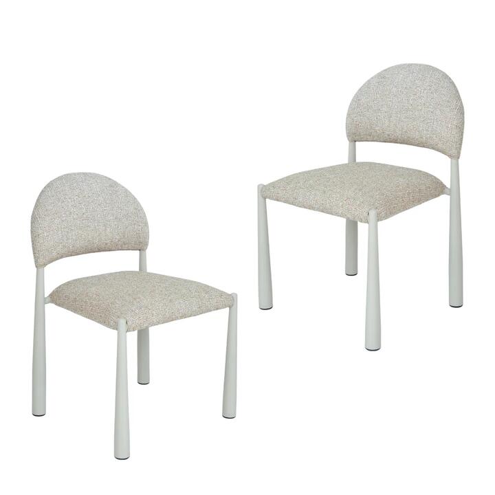 Raimon Furniture Set Of 2 Lavita Mohair Fabric Kitchen Dining Side Chair Autumn