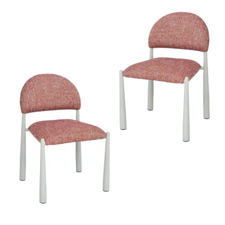 Raimon Furniture Set Of 2 Lavita Mohair Fabric Kitchen Dining Side Chair Sunset