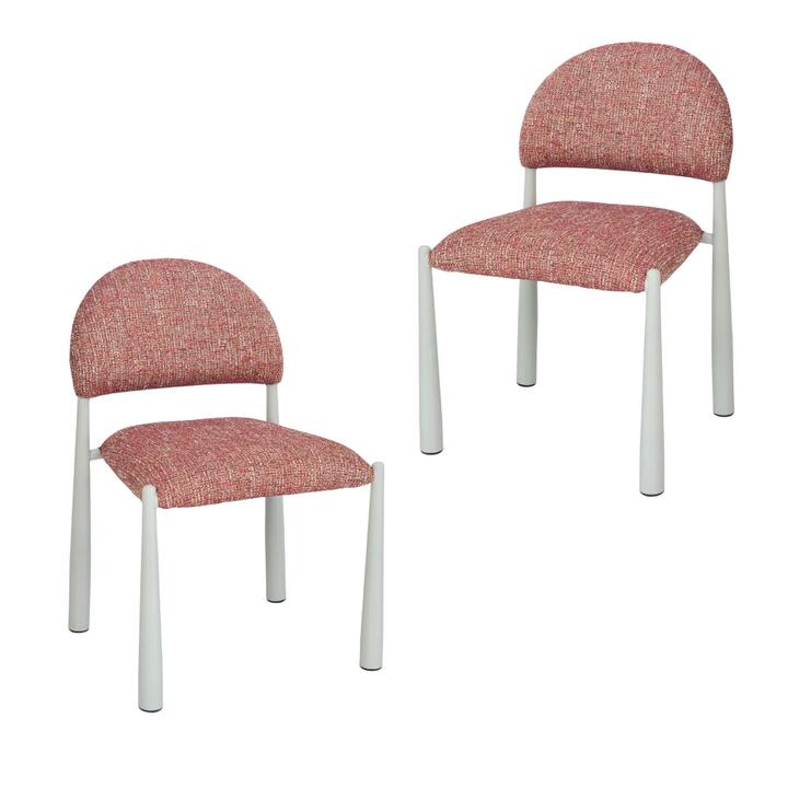 Raimon Furniture Set Of 2 Lavita Mohair Fabric Kitchen Dining Side Chair Sunset