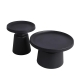 Raimon Furniture Jiles 2Pcs Round Nesting Metal Coffee Tea Table Set Black