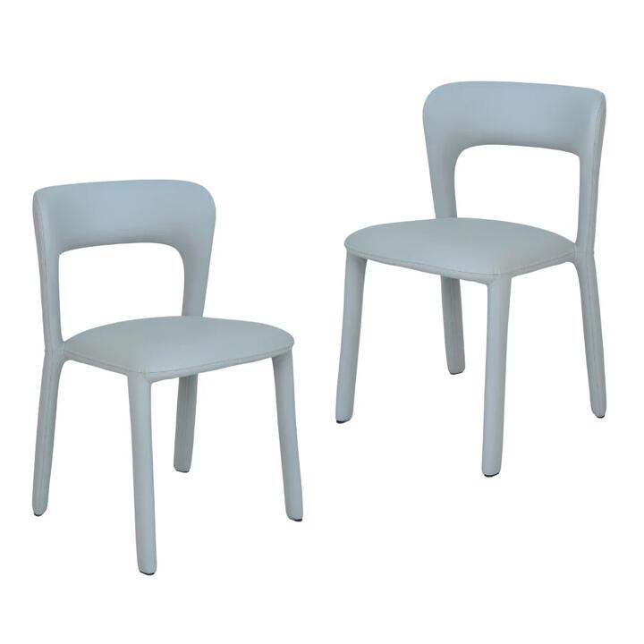 Raimon Furniture Set Of 2 Arnie Eco Leather Kitchen Dining Side Chair Grey