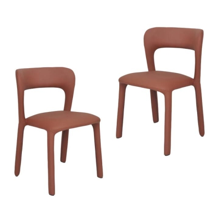 Raimon Furniture Set Of 2 Arnie Eco Leather Kitchen Dining Side Chair Tan