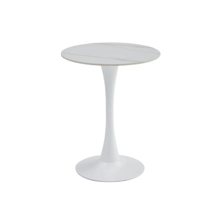 Raimon Furniture Mignon Modern Small Round Look Ceramic Kitchen Dining Table 60cm Snow White