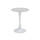 Raimon Furniture Mignon Modern Small Round Look Ceramic Kitchen Dining Table 60cm Snow White