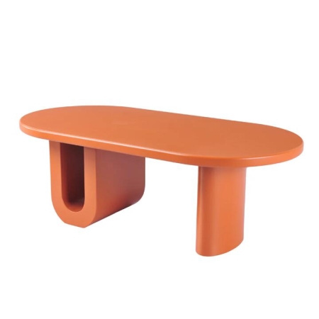 Raimon Furniture Kace Modern Vibrant Playful Wooden Coffee Tea Table Orange Matte