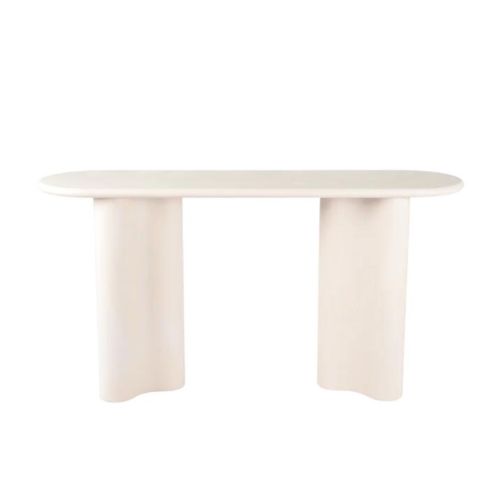 Raimon Furniture Gus Micro-Cement Coated Wooden Console Hallway Hall Table Pebble