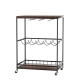 Levede Wooden Bar Cart Drinks Trolley 3 Tire