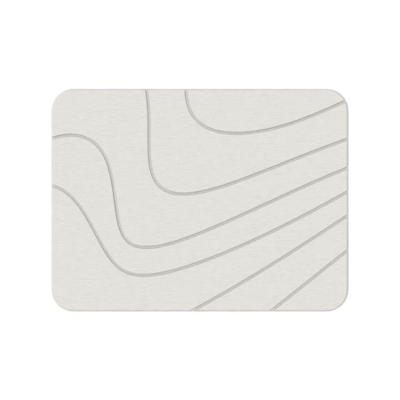 New Oriental Hard Diatomite Kitchen Dish Drying Mat (Lines) 40x30CM Quick Absorption Anti-Bacterial - Off White