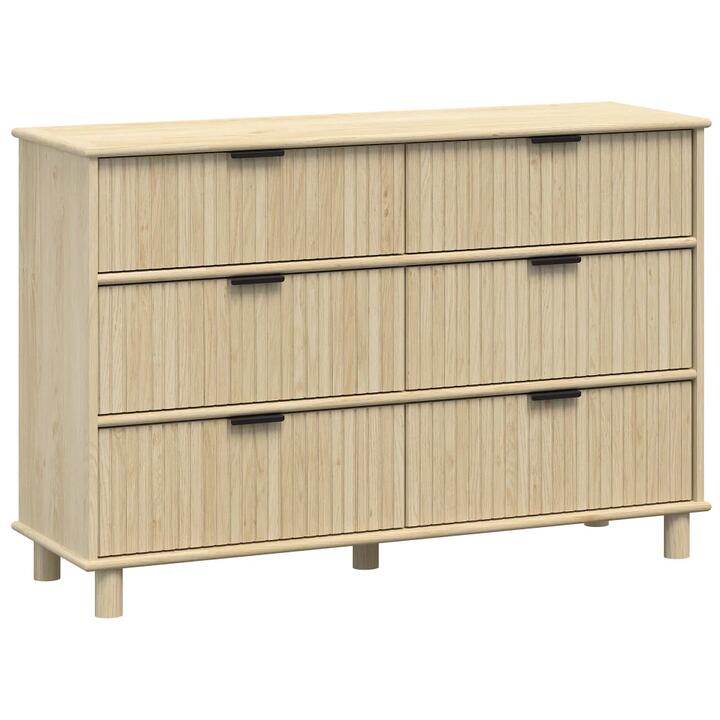 Randy Swedish Wooden Chest Of 6-Drawer Dresser Storage Cabinet Oak