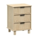 Randy Swedish Wooden 3-Drawer Bedside Side End Lamp Table Oak