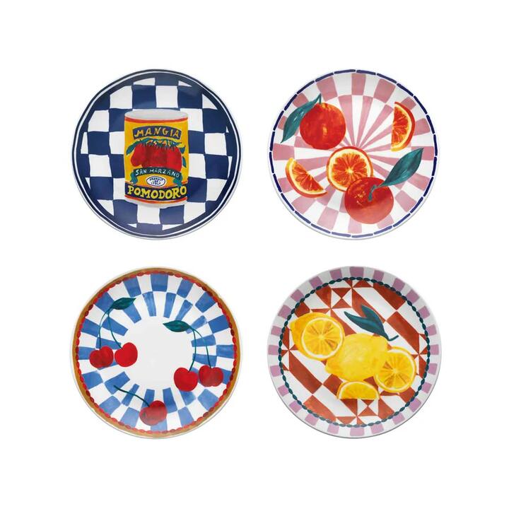 Porto Valentina Set of 4 Assorted Side Plates 20cm