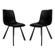 Raimon Furniture Set Of 2 Cos Faux Leather Dining Chair Black Metal Legs - Black
