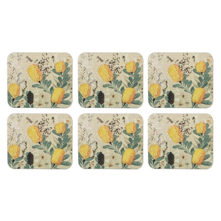 Ashdene Golden Banksia Set of 6 Coasters