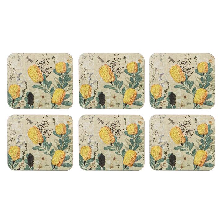 Ashdene Golden Banksia Set of 6 Coasters