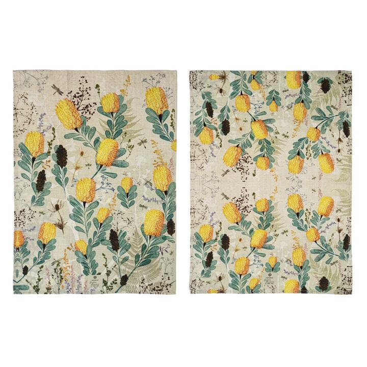 Ashdene Golden Banksia Set of 2 Tea Towels