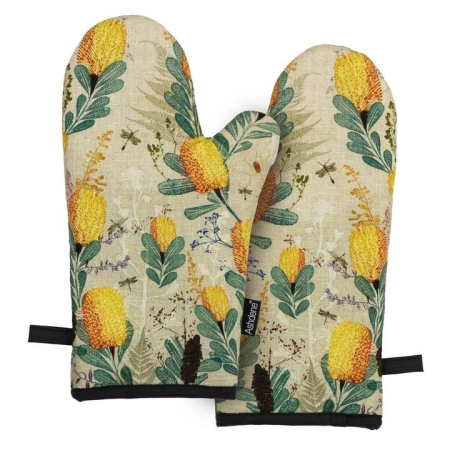 Ashdene Golden Banksia Set of 2 Oven Mitts