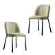 Raimon Furniture Set Of 2 Elvio Boucle Fabric Kitchen Dining Side Chair Black Powder Coated Legs Sand