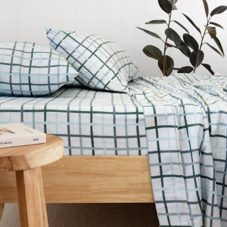 Bambury Campbell Flannelette Sheet Set-King