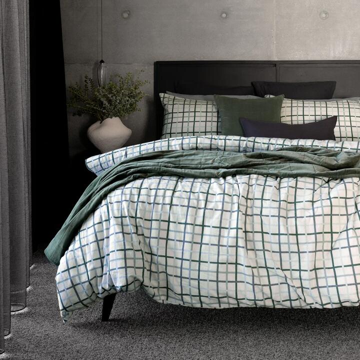 Bambury Campbell Flannelette Quilt Cover Set-Queen