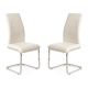 Raimon Furniture Set of 2 Giara Faux Leather Dining Chair Chrome Legs - White