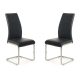 Raimon Furniture Set of 2 Giara Faux Leather Dining Chair Chrome Legs - Black