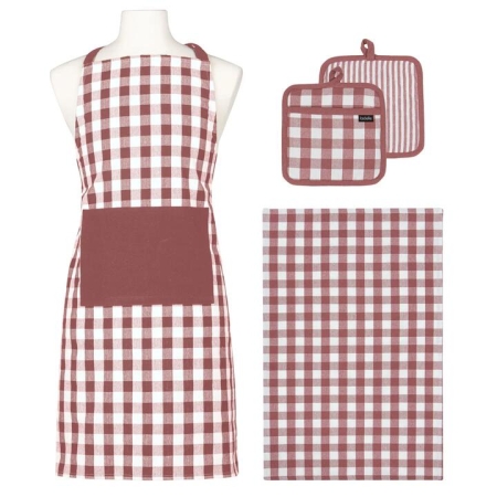 Ladelle Eco Gingham Kitchen Accessories Set Blush