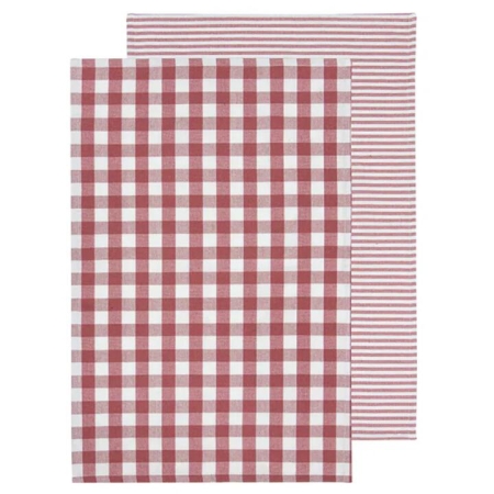 Ladelle Eco Gingham Set of 2 Kitchen Towels Blush