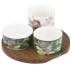Ladelle Leura 4 Piece Round Bowl & Tray Set