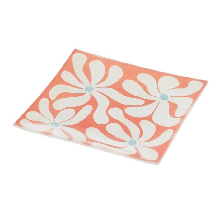Emporium Lulu Glass Square Flower Plate