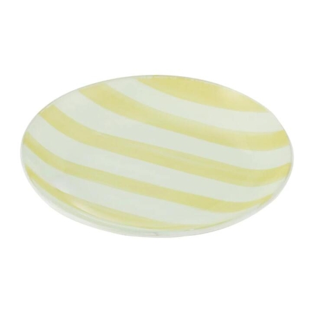 Emporium Lulu Glass Stripe Plate-Medium