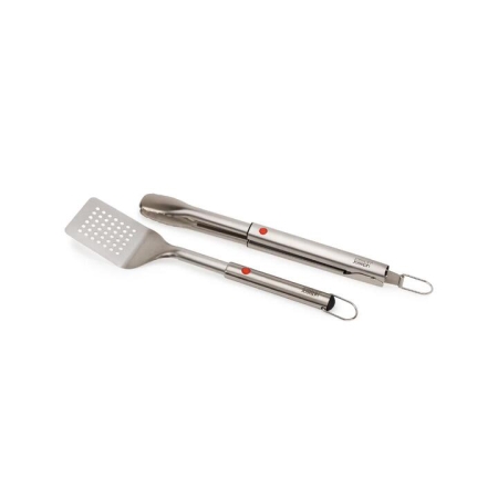 Joseph Joseph Grillout 2-Piece BBQ Turner & Tongs Set With Retractable Heads