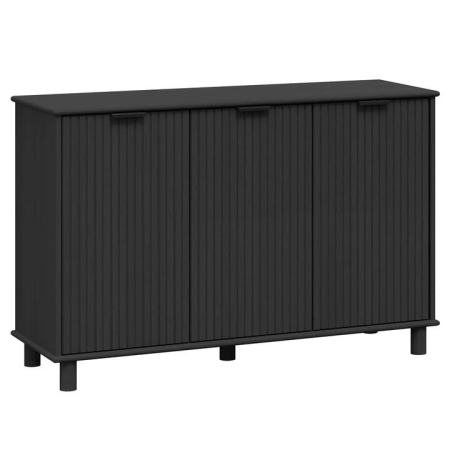 Randy 3-Door Sideboard Buffet Unit Cupboard Storag Cabinet Woodgrain Black