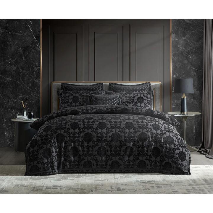 Davinci Imperial Black Quilt Cover Set-Queen