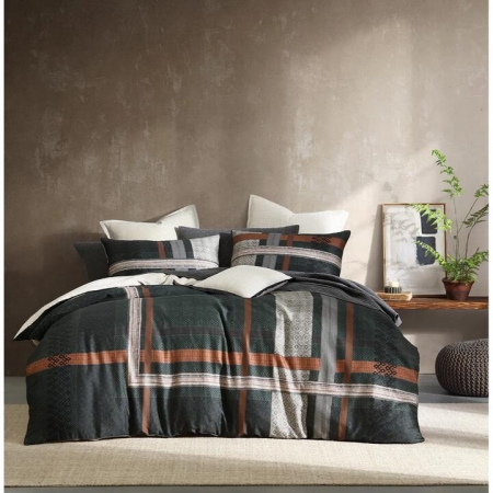 Logan & Mason Absko Pine Quilt Cover Set-Queen