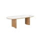 Raimon Furniture Bronya Matte Ceramic Top Wooden Rectangular Large Kitchen Dining Table 239cm Natural/White