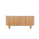 Raimon Furniture Bronya Matte Ceramic Top 3-Doors Buffet Unit Sideboard Storage Cabinet Natural/White