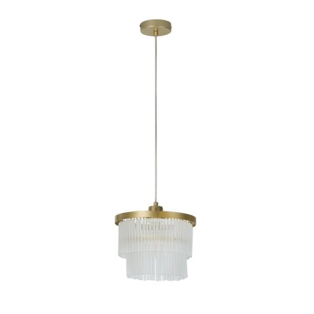 Pamela 1-Light Luxury Frosted Glass Hanging Chandelier Small Gold